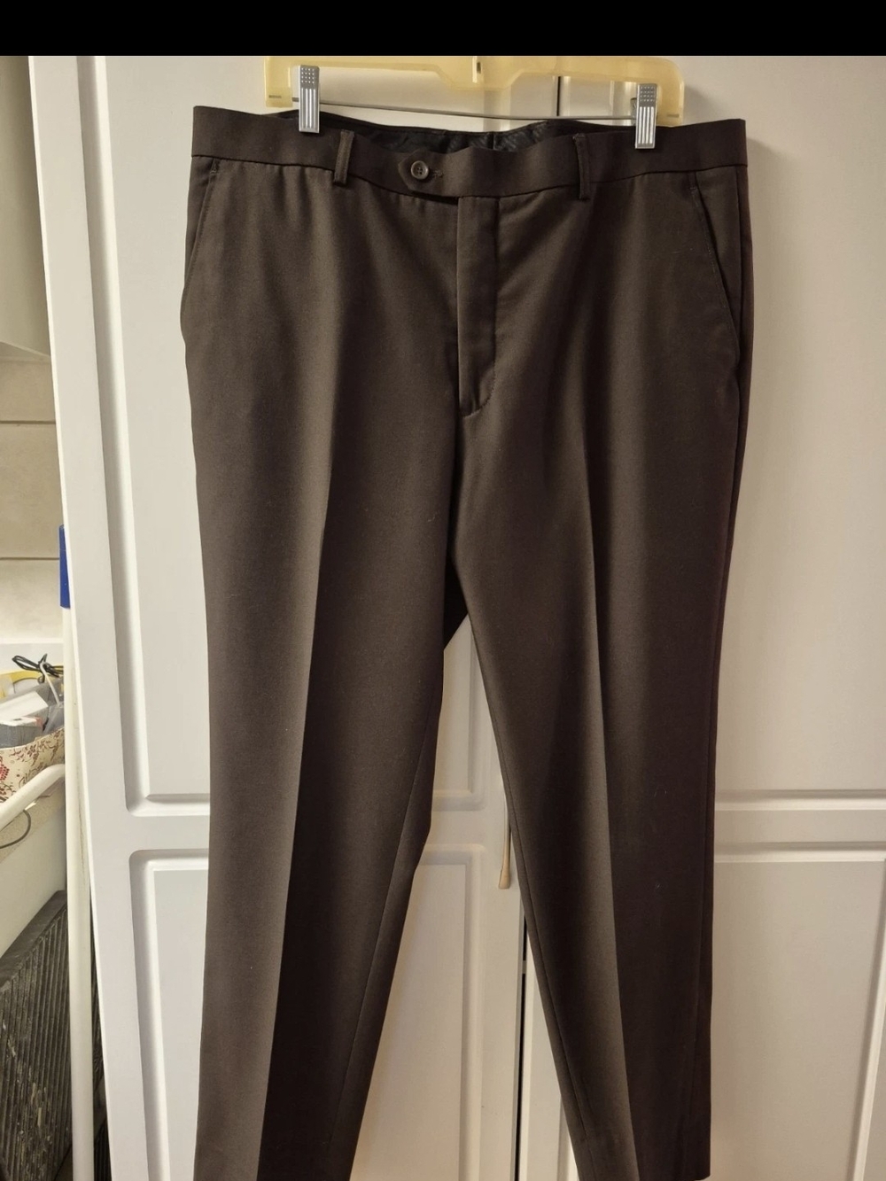 Men's Giorgio Fiorelli Super Lux Super Fine Dark Brown Suit Dress Pants 38x30
